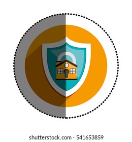 Isolated padlock and house design
