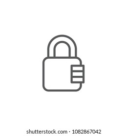 Isolated padlock icon line symbol on clean background. Vector lock element in trendy style.