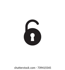 Isolated Padlock Icon Symbol On Clean Background. Vector Unlock Element In Trendy Style.