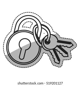 Isolated padlock and keys design