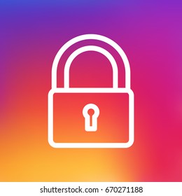 Isolated Padlock Outline Symbol On Clean Background. Vector Lock Element In Trendy Style.