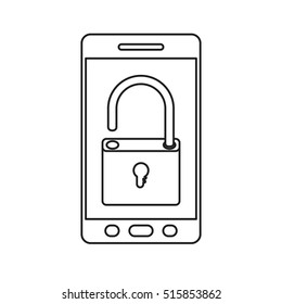 Isolated padlock and smartphone design