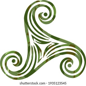 isolated pagan celtic symbol triskele