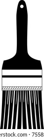 Isolated paint brush silhouette vector or icon as a painters symbol or logo 