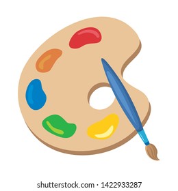 Isolated paint palette and brush design vector illustration