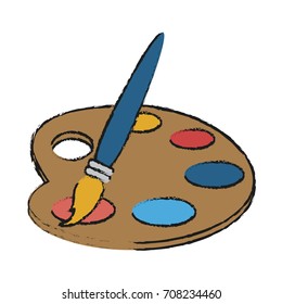Isolated paint palette and brush design