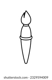 Isolated Paintbrush Outline Vector Image. Clean and simple vector image featuring the outline of a paintbrush with black linework, isolated for versatile use.