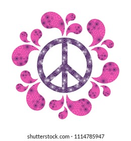Isolated painted peace symbol