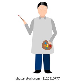 Isolated painter avatar