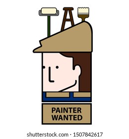 Isolated painter wanted avatar image - Vector illustration
