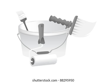isolated painting tools - illustration