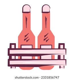 Isolated pair of beer bottles icon Vector