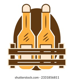 Isolated pair of beer bottles icon Vector