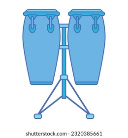 Isolated pair of bongo drums musical instrument icon Vector illustration