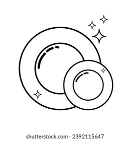 Isolated pair of clean dishes icon Vector illustration