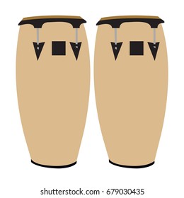 Isolated pair of conga drums, Vector illustration