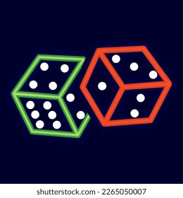 Pareja aislada de iconos Casino Icono estilo Neón Vector