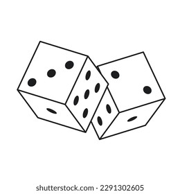 Isolated pair of dices Casino Icon Vector