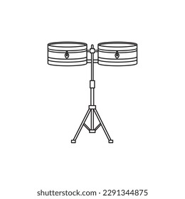 Isolated pair of drums musical instrument icon Flat design Vector