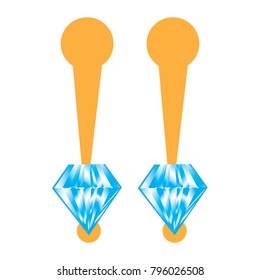 Isolated pair of earrings on a white background, vector illustrtation