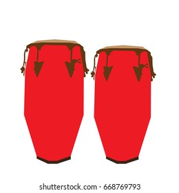 Isolated pair of geometric conga drums, Vector illustration