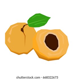 Isolated pair of geometric peaches, Vector illustration