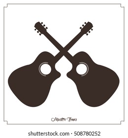 Isolated pair of guitars on a white background, Vector illustration