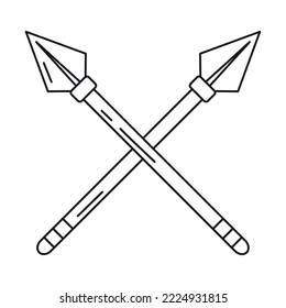 Isolated pair of lance weapons medieval icon Vector