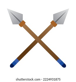 Pareja aislada de armas de lance icono medieval Vector