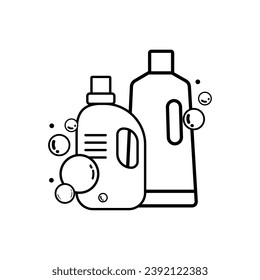 Isolated pair of liquid soap bottles icon Vector illustration
