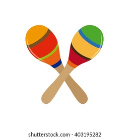 Isolated pair of maracas on a white background