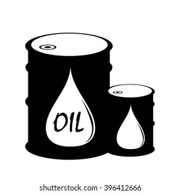 Isolated pair of oil barrels on a white background