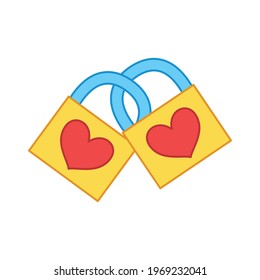 Isolated pair of padlocks icon