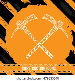 Isolated pair of pickaxes, Construction icon, Vector illustration
