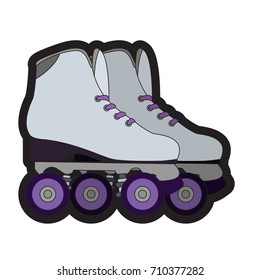 Isolated pair of roller skates on a white background, Vector illustration