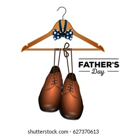 Isolated pair of shoes and a bowtie, Father's day vector illustration