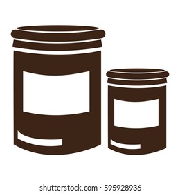 Isolated pair of silhouettes of cream bottles, Vector illustration