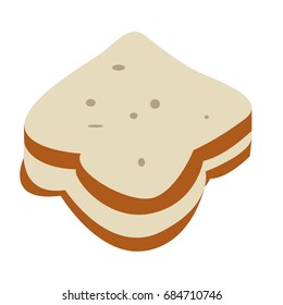 Isolated pair of slices of bread, Vector illustration