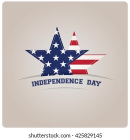 Isolated pair of stars with different textures for independence day celebrations