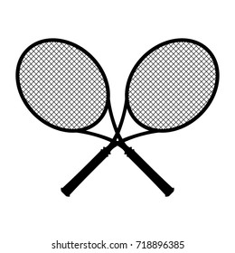 Isolated pair of tennis rackets on a white background, vector illustration