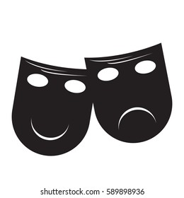 Isolated pair of theater masks, Vector illustration