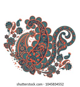 Isolated paisley ornament. Vector Damask illustration