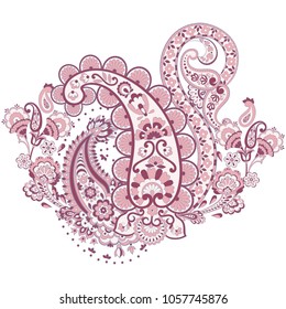 Isolated paisley ornament. Vector Damask illustration