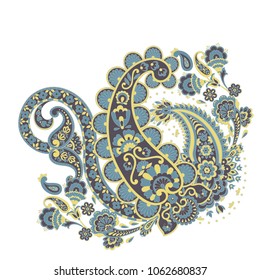 Isolated paisley ornament. Vector Damask illustration
