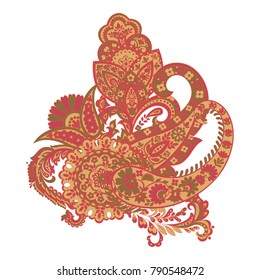 Isolated paisley ornament. Vector illustration