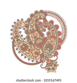 Isolated Paisley pattern in indian style