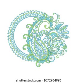 Isolated Paisley pattern in indian style