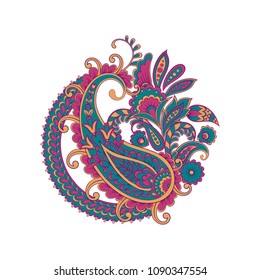 Isolated Paisley pattern in indian style