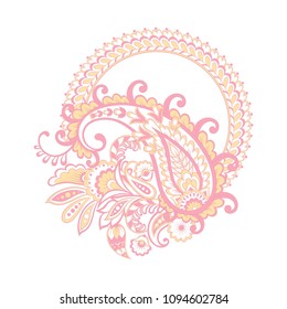 Isolated Paisley pattern in indian style