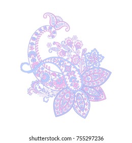 Isolated Paisley pattern in indian style